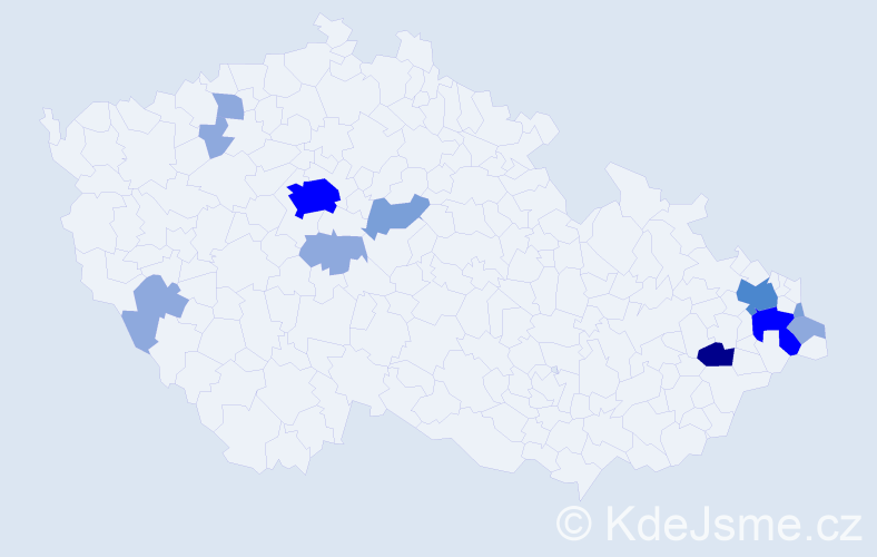 Příjmení: 'Bartecká', počet výskytů 29 v celé ČR