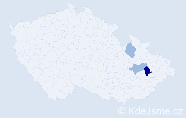 Příjmení: 'Tinek', počet výskytů 6 v celé ČR