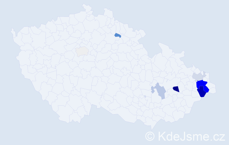 Příjmení: 'Hlostová', počet výskytů 47 v celé ČR