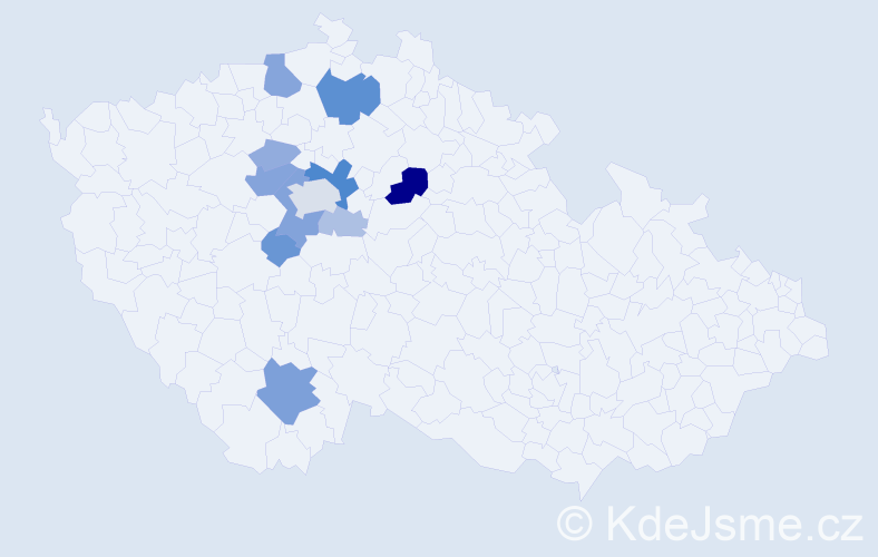 Příjmení: 'Molhanec', počet výskytů 33 v celé ČR