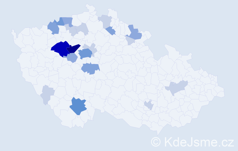 Příjmení: 'Porcal', počet výskytů 60 v celé ČR