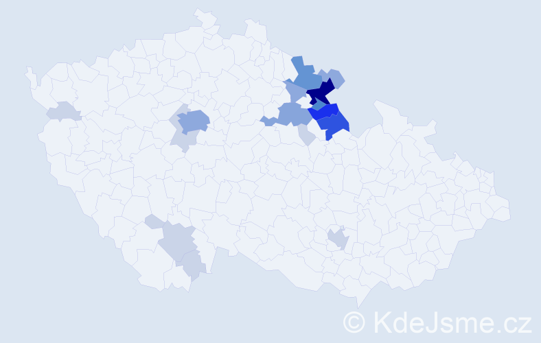 Příjmení: 'Effenberková', počet výskytů 57 v celé ČR