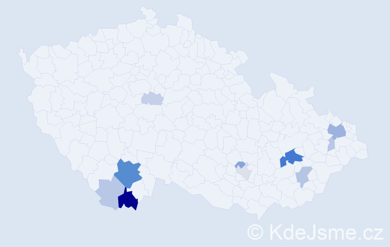 Příjmení: 'Netočná', počet výskytů 37 v celé ČR