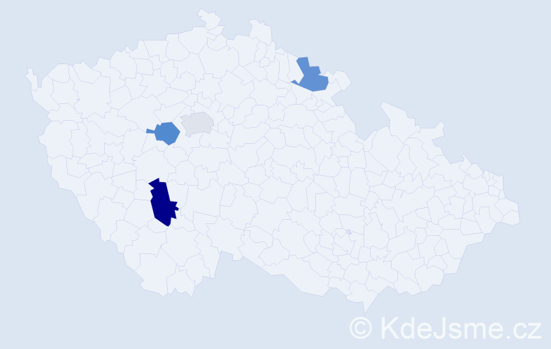 Příjmení: 'Vyrostková', počet výskytů 5 v celé ČR