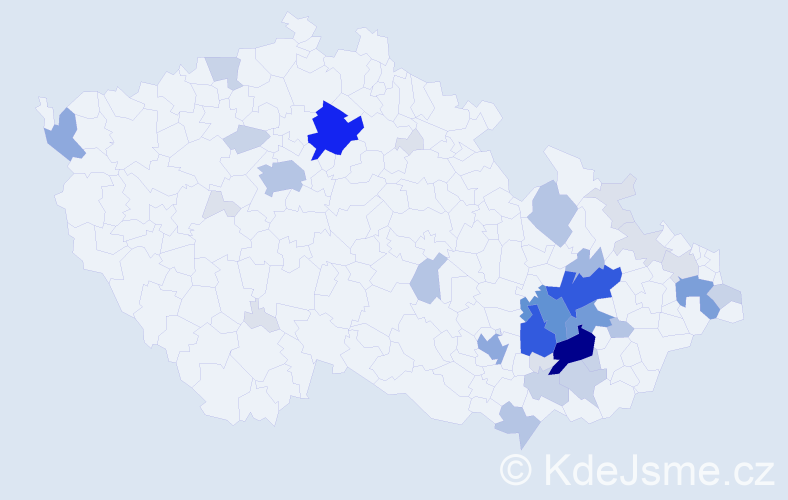 Příjmení: 'Raclavská', počet výskytů 146 v celé ČR