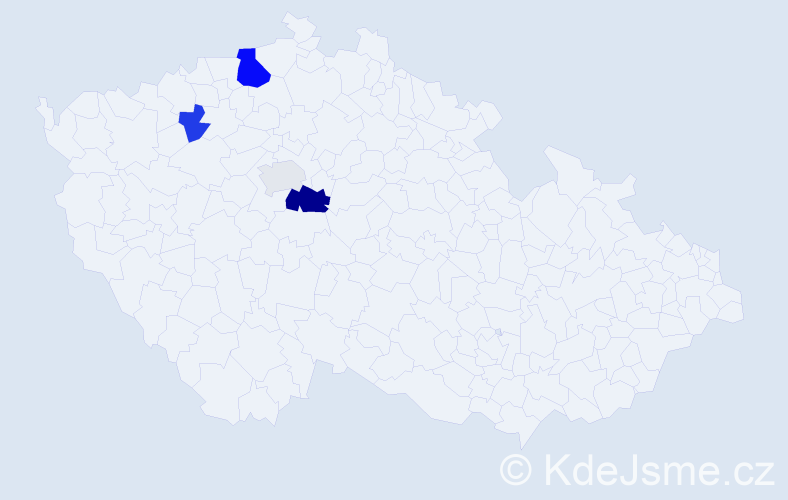 Příjmení: 'Sehak', počet výskytů 9 v celé ČR