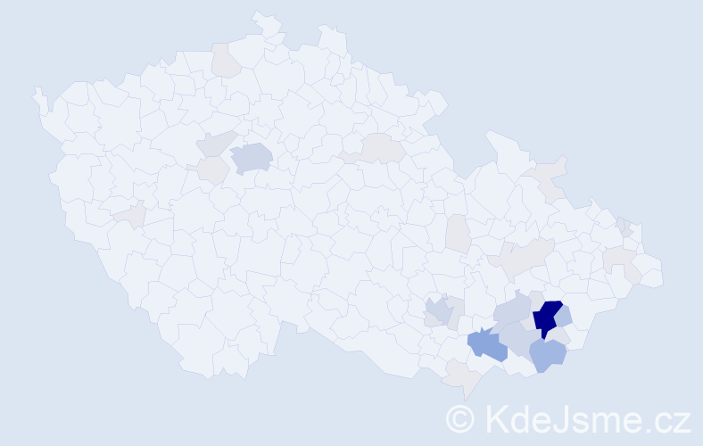 Příjmení: 'Balajka', počet výskytů 124 v celé ČR