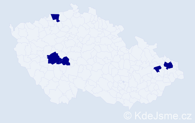 Příjmení: 'Fedoruc', počet výskytů 5 v celé ČR