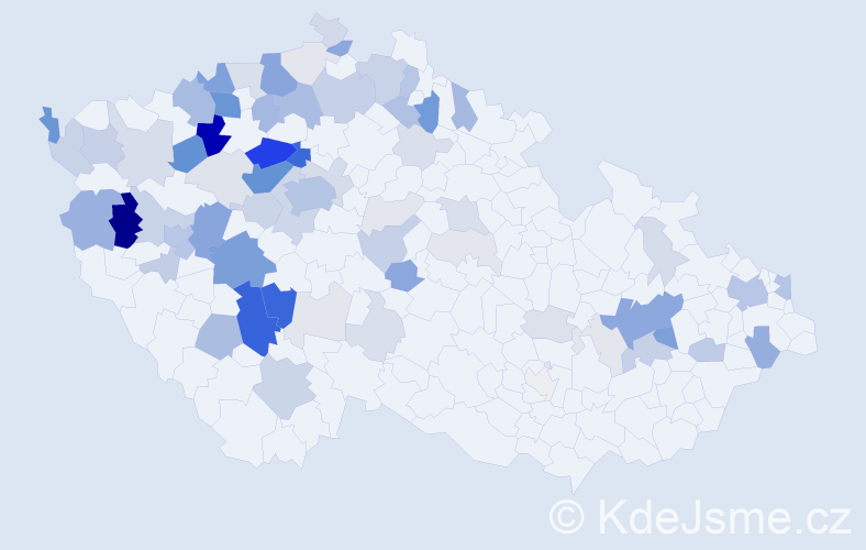 Příjmení: 'Kozelka', počet výskytů 281 v celé ČR