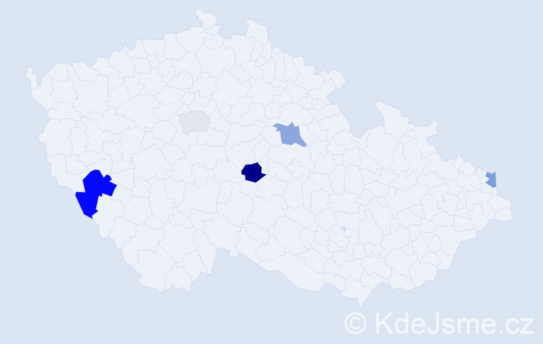 Příjmení: 'Totter', počet výskytů 6 v celé ČR