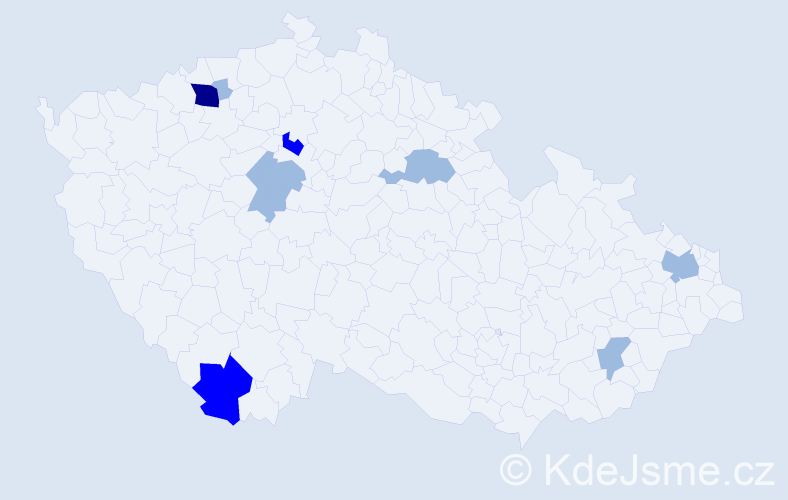 Příjmení: 'Grach', počet výskytů 16 v celé ČR