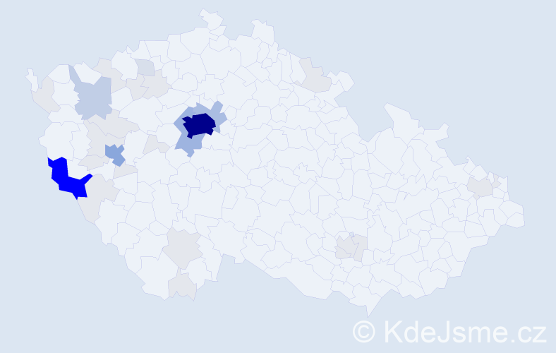 Příjmení: 'Kobesová', počet výskytů 120 v celé ČR