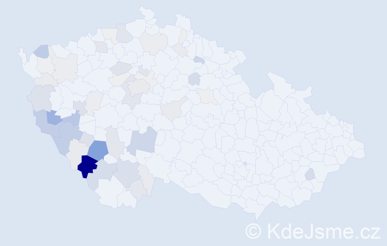 Příjmení: 'Chval', počet výskytů 203 v celé ČR