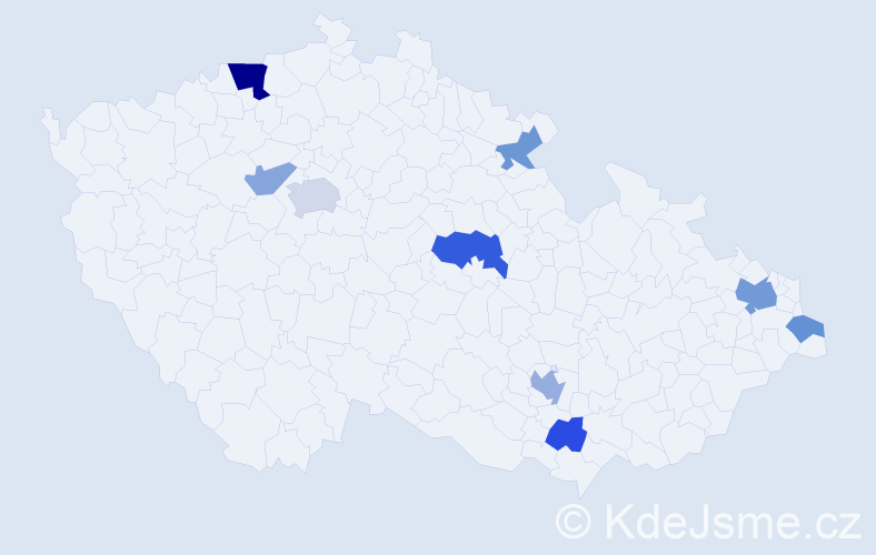 Příjmení: 'Balzarová', počet výskytů 17 v celé ČR