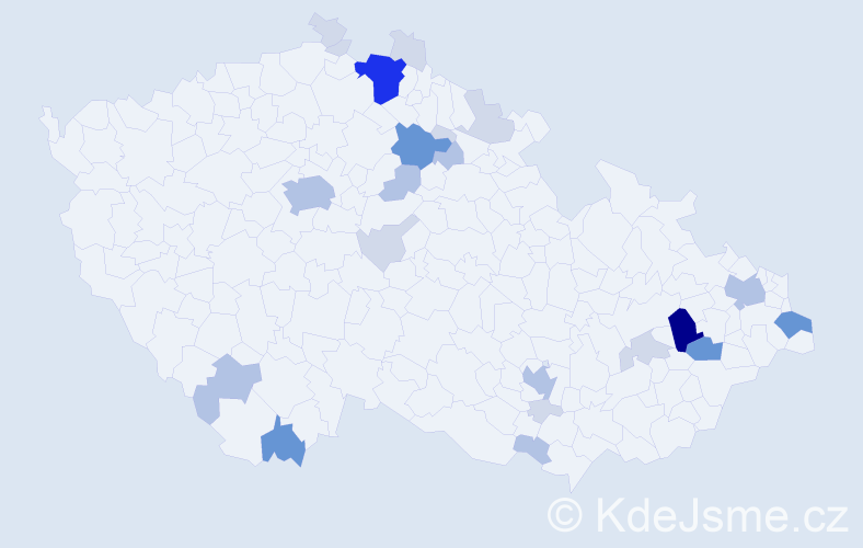 Příjmení: 'Bernkopf', počet výskytů 73 v celé ČR
