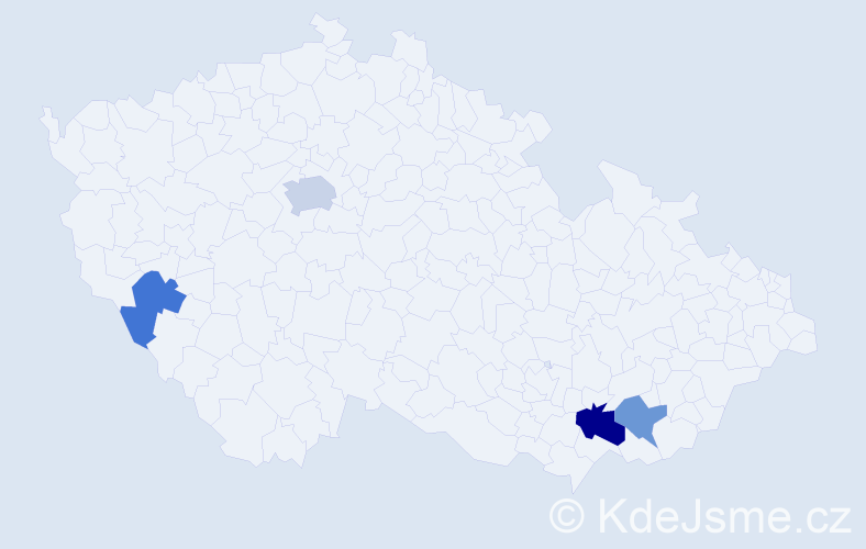 Příjmení: 'Rychmach', počet výskytů 6 v celé ČR