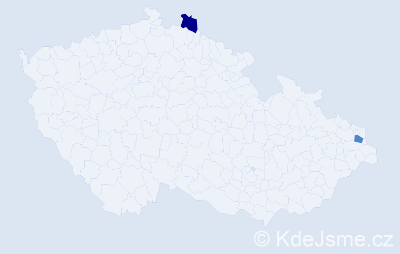 Příjmení: 'Žuderová', počet výskytů 4 v celé ČR