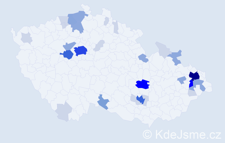 Příjmení: 'Libiš', počet výskytů 95 v celé ČR