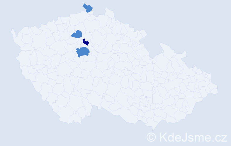Příjmení: 'Zan', počet výskytů 6 v celé ČR