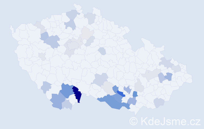 Příjmení: 'Padrta', počet výskytů 146 v celé ČR
