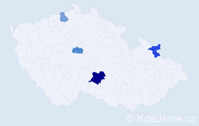 Příjmení: 'Zemanek', počet výskytů 6 v celé ČR