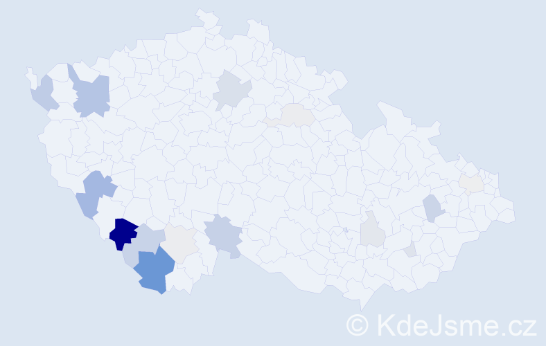 Příjmení: 'Preňková', počet výskytů 56 v celé ČR