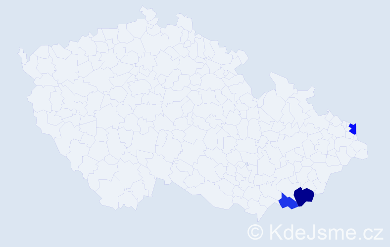 Příjmení: 'Káziková', počet výskytů 5 v celé ČR