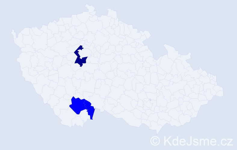 Příjmení: 'Borcha', počet výskytů 4 v celé ČR