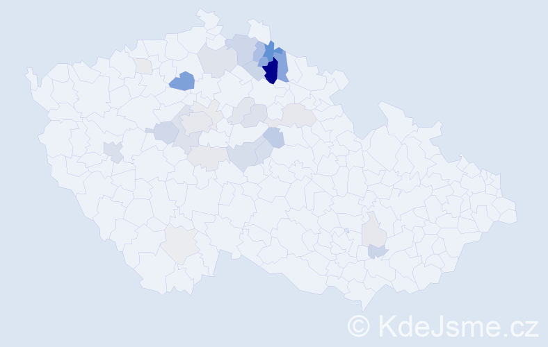 Příjmení: 'Koublová', počet výskytů 95 v celé ČR