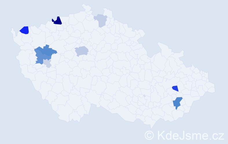 Příjmení: 'Helmer', počet výskytů 22 v celé ČR