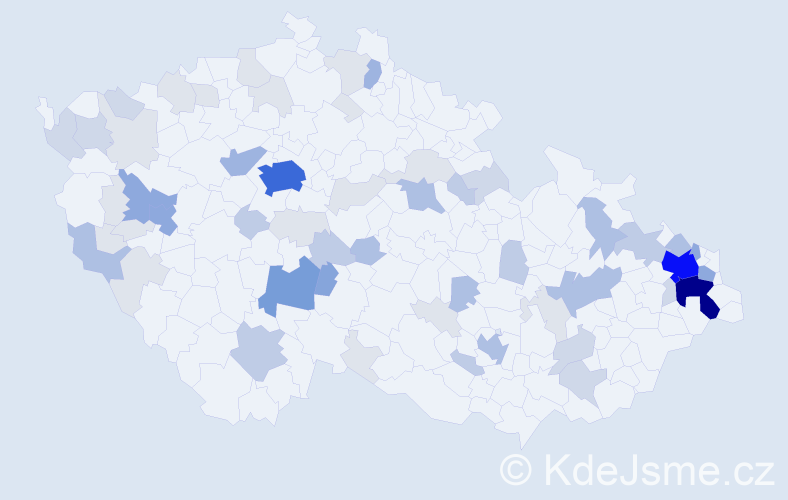 Příjmení: 'Adamovský', počet výskytů 204 v celé ČR