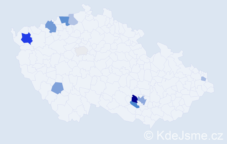 Příjmení: 'Kuttner', počet výskytů 20 v celé ČR