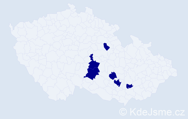 Příjmení: 'Pintarová', počet výskytů 6 v celé ČR