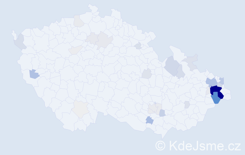 Příjmení: 'Kocichová', počet výskytů 179 v celé ČR