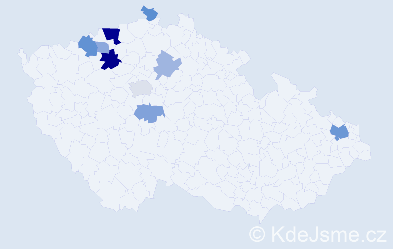 Příjmení: 'Banik', počet výskytů 22 v celé ČR