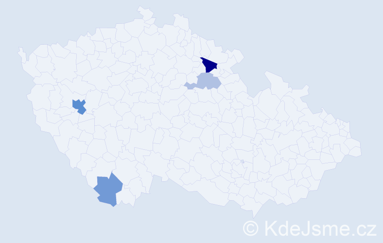 Příjmení: 'Alušíková', počet výskytů 8 v celé ČR