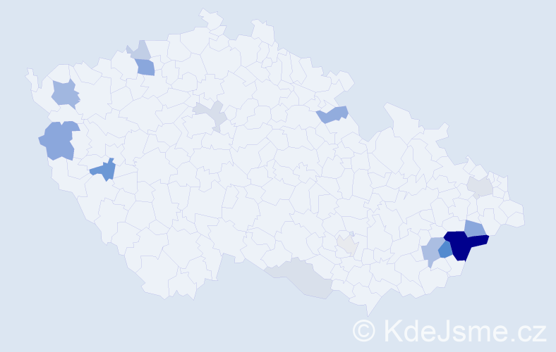 Příjmení: 'Mikač', počet výskytů 42 v celé ČR