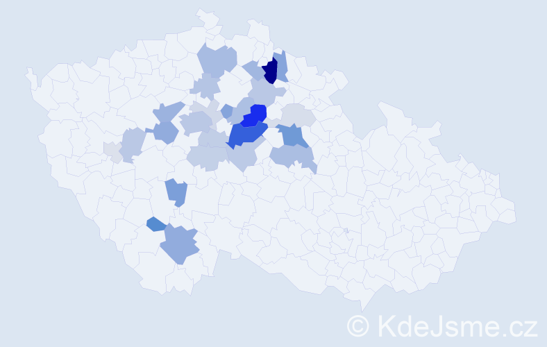 Příjmení: 'Vitáček', počet výskytů 65 v celé ČR