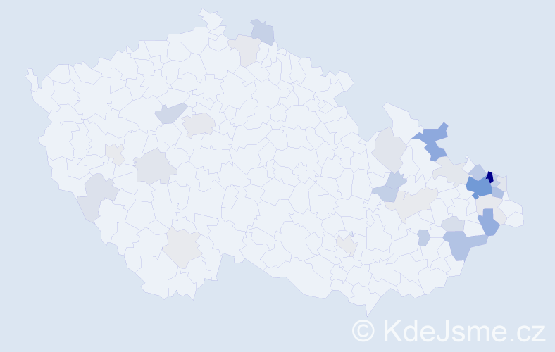 Příjmení: 'Sivek', počet výskytů 91 v celé ČR