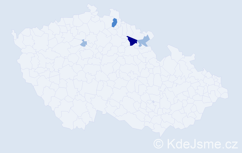 Příjmení: 'Vitebská', počet výskytů 8 v celé ČR