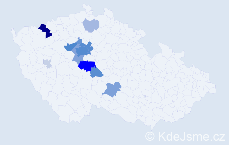 Příjmení: 'Hyská', počet výskytů 50 v celé ČR