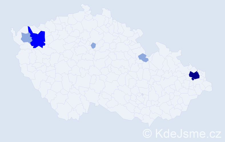 Příjmení: 'Čižnár', počet výskytů 13 v celé ČR
