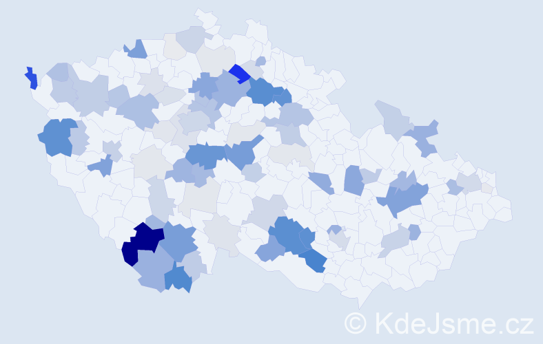 Příjmení: 'Muška', počet výskytů 294 v celé ČR