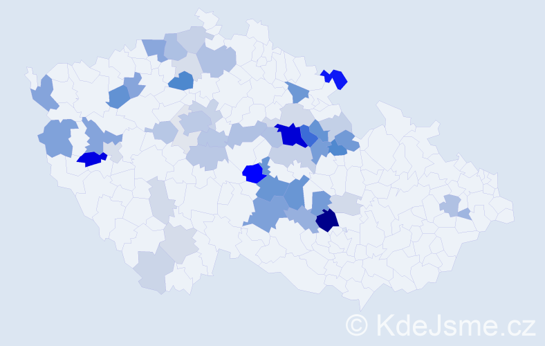 Příjmení: 'Kubizňák', počet výskytů 177 v celé ČR