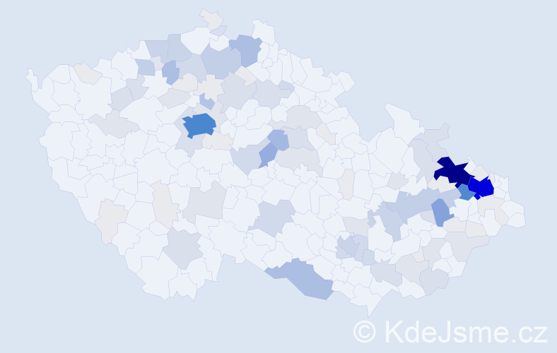 Příjmení: 'Hon', počet výskytů 405 v celé ČR