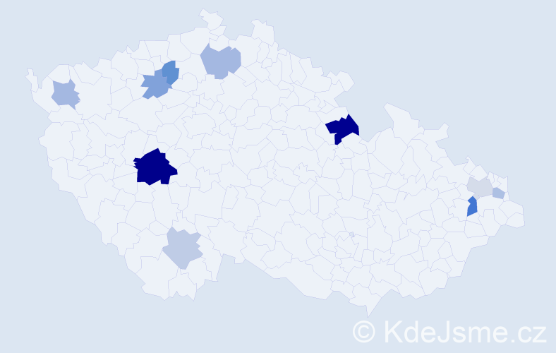 Příjmení: 'Karaszová', počet výskytů 18 v celé ČR
