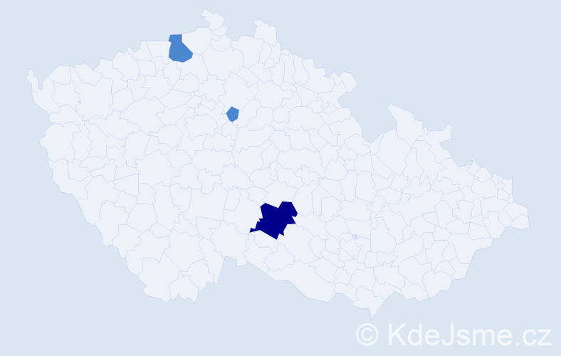 Příjmení: 'Kinčíová', počet výskytů 5 v celé ČR