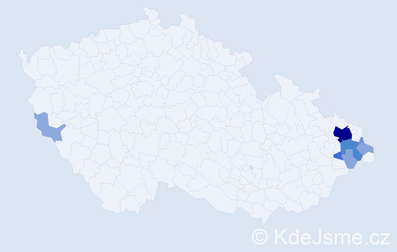 Příjmení: 'Mechel', počet výskytů 26 v celé ČR