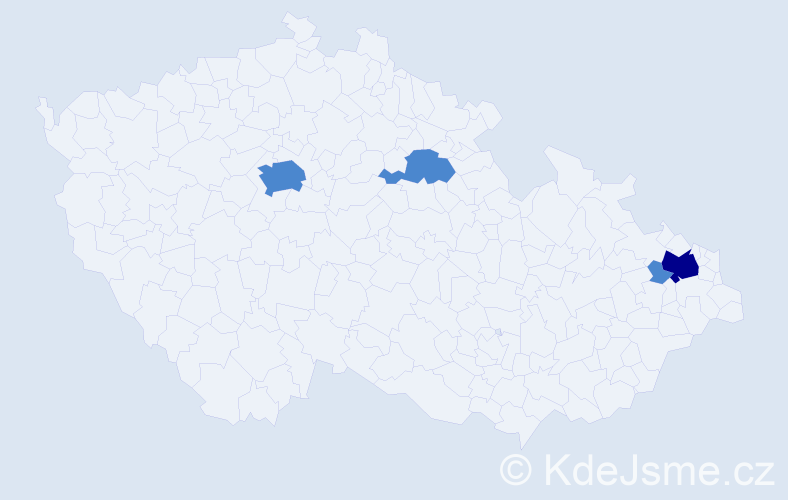 Příjmení: 'Potempová', počet výskytů 6 v celé ČR