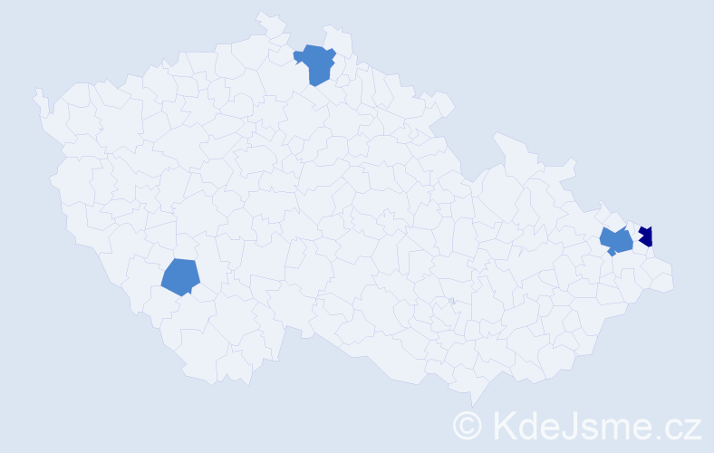 Příjmení: 'Ištoňová', počet výskytů 6 v celé ČR